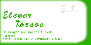 elemer korsos business card