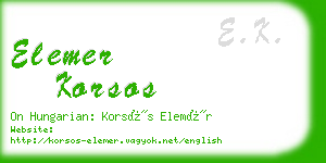 elemer korsos business card